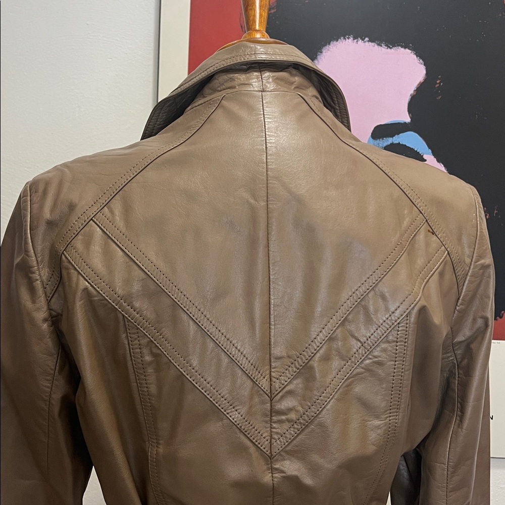 70’s Taupe Brown Genuine Wilson’s Leather Jacket - Picture 9 of 17
